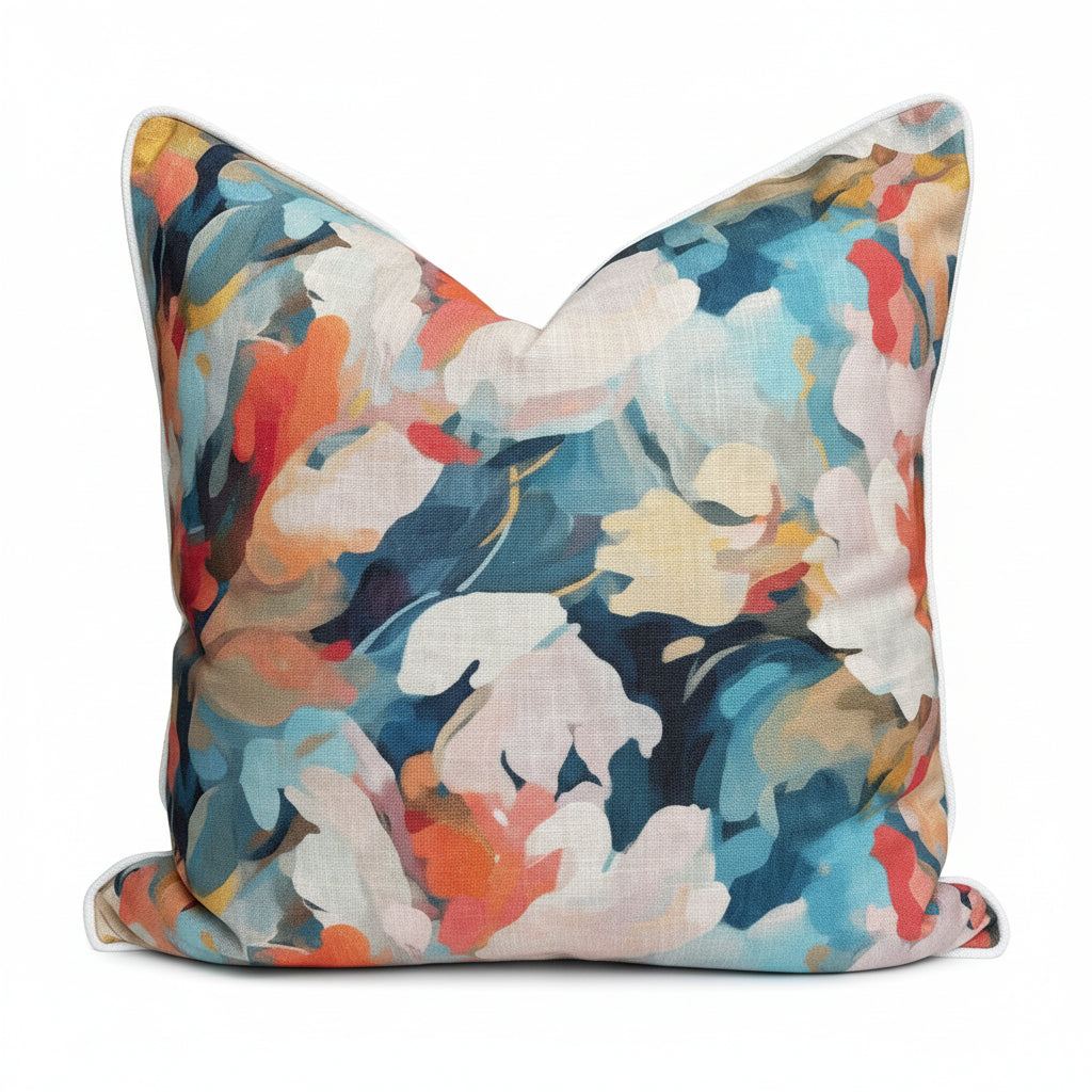 Painterly Blue 60x60 Cushion Cover
