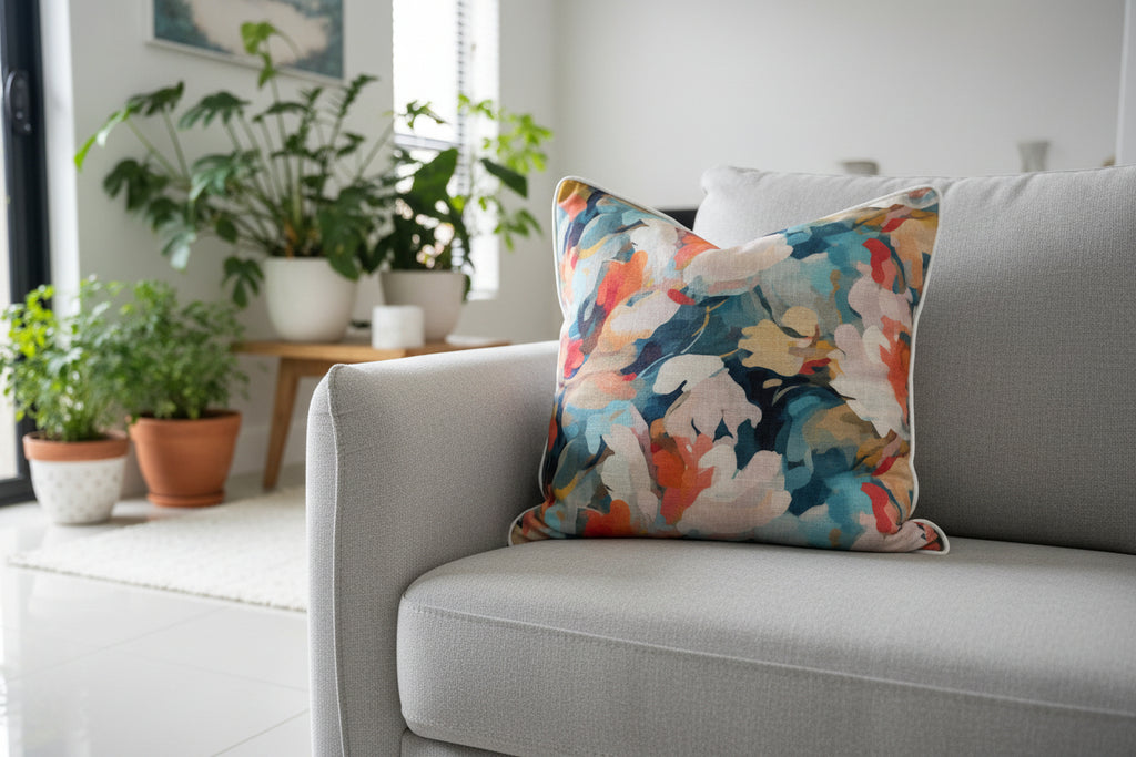 Painterly Blue 60x60 Cushion Cover