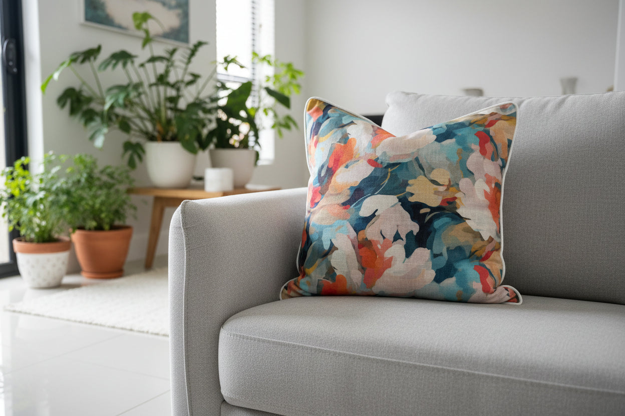 Painterly Blue 60x60 Cushion Cover