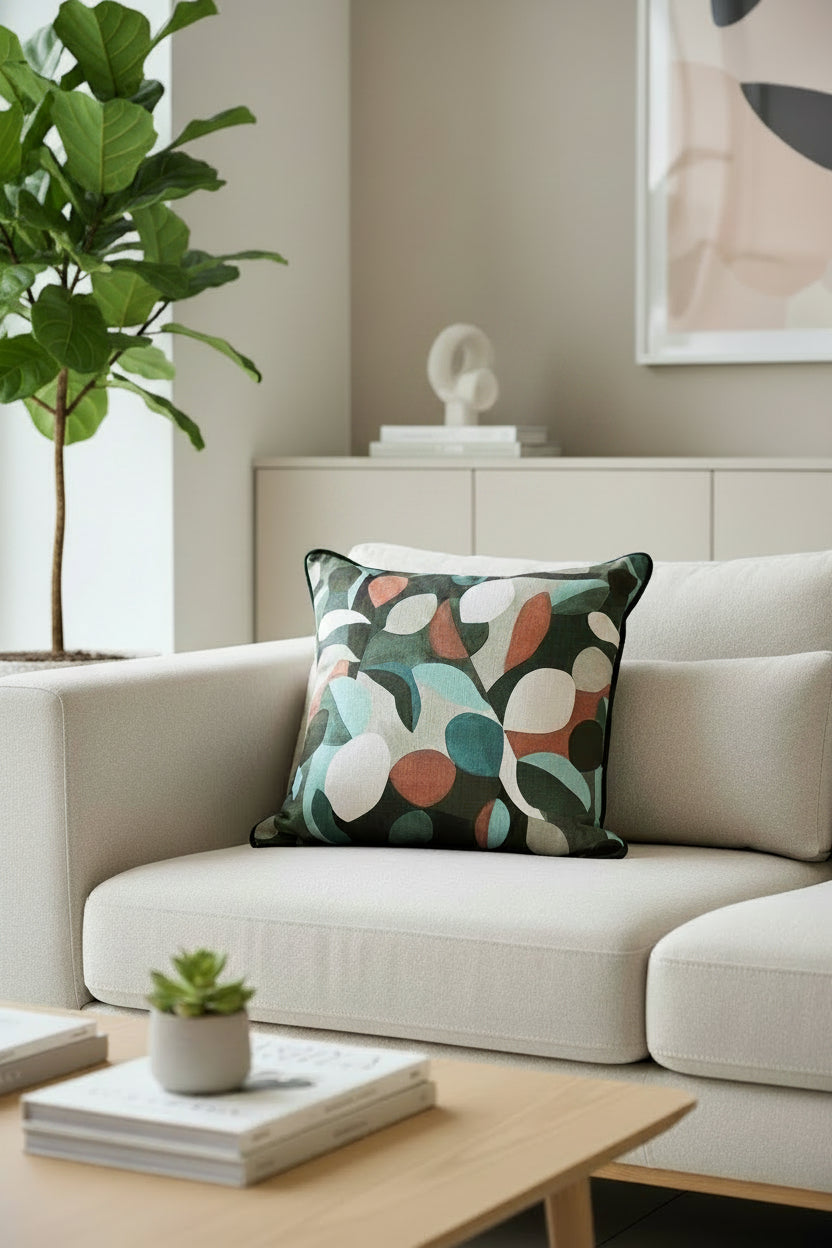 Olive Abstract Botanical 60x60 Cushion Cover