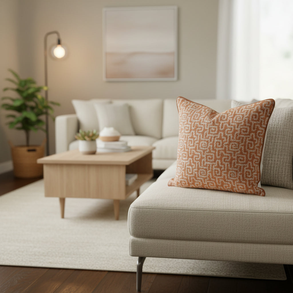Terracotta Maze 60x60 Cushion Cover